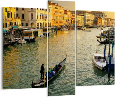 Produktbild von Bild auf Leinwand - Leinwandbild - Ansicht Wasser Gondel Reise - 95x80cm - Wand Bild - Wanddeko - Leinwanddruck - Bilder - Kunstdruck - Wanddekoration - Leinwand bilder - Wandkunst - CB95x80-0452