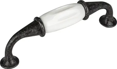 Produktbild von SOTECH Möbelgriff JOHANNA BA 96 mm Antik-Silber-Weiß Porzellangriff