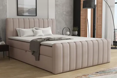 Produktbild von MR GROUP Boxspringbett mit Bettkasten ASTI, 140x200, beige, H3, Samtstoff, Polsterbett mit Matratze und Topper Doppelbett Bett für Schlafzimmer