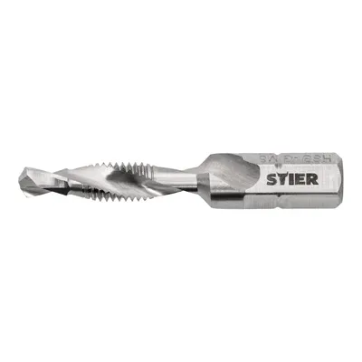 Produktbild von STIER Kombigewindebohrer Bit M5 DIN 3126 HSS-G 1/4"-Sechskant rechtsschneidend Sechskantschaft Gewindeschneider Einschnittgewindebohrer Durchgangsloch