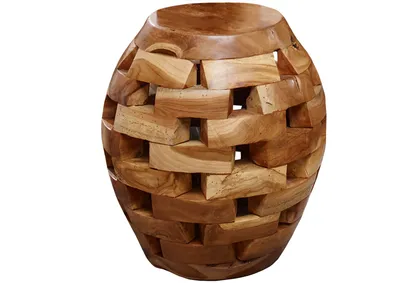 Produktbild von MASSIVMOEBEL24 Beistelltisch Teak Wurzel 30x30x47 UNIKA #152