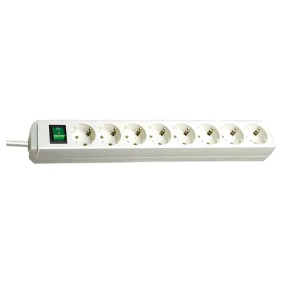 Produktbild von Brennenstuhl Eco-Line Steckdosenleiste mit Schalter 8-fach weiß 3m H05VV-F 3G1,5, 1159320018