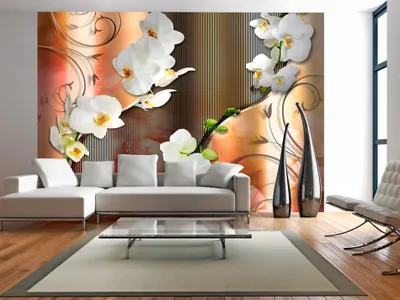 Produktbild von Vlies Fototapete 400x280 cm Tapeten Wandtapete XXL Blumen Orchidee Abstrakt Ornament b-A-0087-a-b