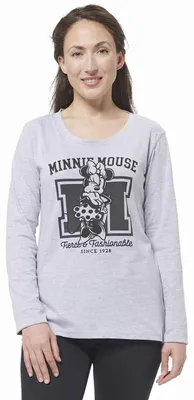 Obrázek produktu pro Dámské pyžamo Disney Minnie Mouse - pyžamový komplet s dlouhým rukávem a kalhotami šedý/černý XL