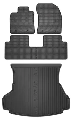 Zdjęcie produktu dla Dywaniki gumowe + mata bagażnika do Toyota Avensis III T27 2009-2015 (sedan, stała podłoga) – czarne, dopasowane – Wielganizator SolidPRO
