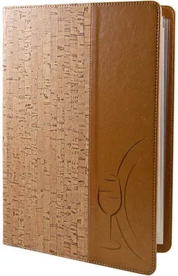 Produktbild von 1x Speisekarte "Kork" mit Prägung "Teller und Glas" 8 Seiten A4