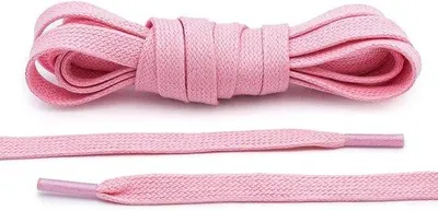 Imagen del producto de Cordones planos Kicks Don, color rosa, 140 cm de largo, 8 mm de grosor