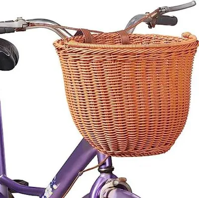 Produktbild von Robuster Lenker-Fahrradkorb für Hunde, 35x24x25 cm, wetterfest, wasserdicht, handgewebt, mit verstellbaren Riemen