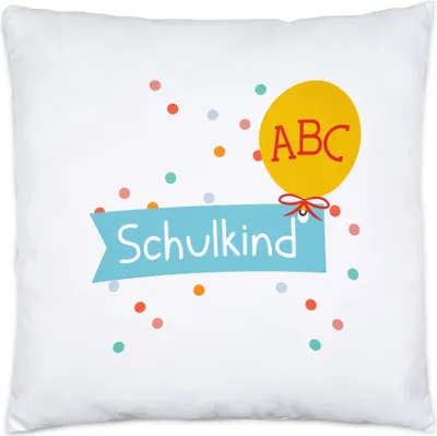 Produktbild von Schulkind Kissen Inkl. Füllung Einschulungsgeschenk Luftballon Grundschule 1. Klasse