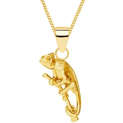 Chamäleon Halskette in Gelbgold für Damen I 45cm

