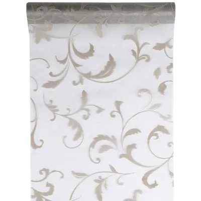Produktbild von Tischläufer Arabesk Ornament 28 cm x 5 m - silber