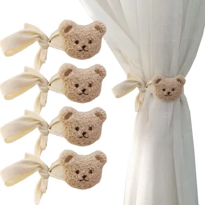 Produktbild von Vorhangclips aus Baumwolle mit Bärenmotiv, Kinderzimmer-Vorhangdekoration