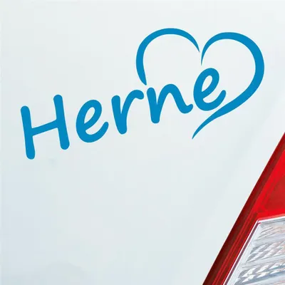 Produktbild von Auto Aufkleber Herne Herz Stadt City Liebe Love Heimat 18x8 cm Hellblau Sticker Heckscheibenaufkleber