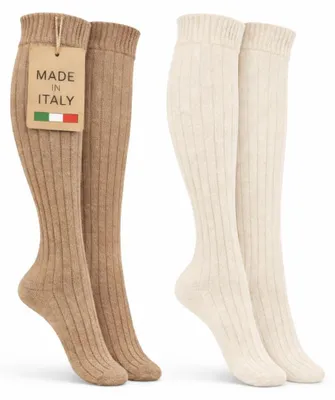 Image de Solidchoice - Chaussettes en laine d'alpaga pour femmes et hommes - Lot de 2