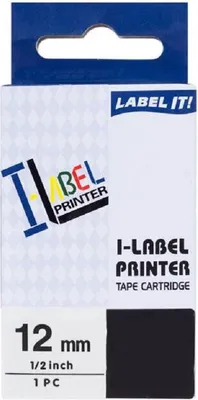 Image de Ruban adhésif compatible XR-12WE1 (impression noire/dossier blanc)