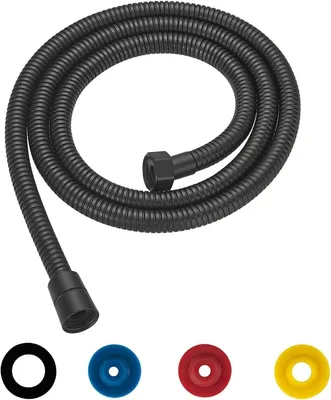 Produktbild von Duschschlauch 1,5 m, Edelstahl, mit Drehschutz, 4 wassersparende Durchflussbegrenzer, 1/2 Zoll Anschluss