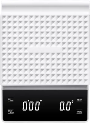 Produktbild von OKWISH Küchenwaagen Elektronische, Präzisions-Küchenwaage, Kaffeewaage, Wiederaufladbare Küchenwaage, Kaffeewaage mit Timer, Weiß