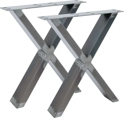 Produktbild von Natural Goods Berlin Möbelkufen X-FORM, Tischkufen, Tischbeine, Tischgestell, Esstisch, Bank, Couchtisch, Industrial, B40xH42 cm, 2 Stück
