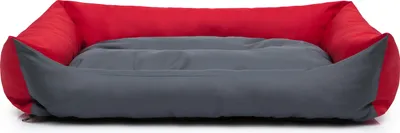 Produktbild von Hundekissen Hundebett Schlafplatz Hundekissen Pontes - Eco - 82 x 60 x 16 cm [Größe: XL] - Rot mit Grau