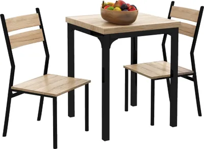 Produktbild von HOMCOM 3-teilige Essgruppe Esszimmergruppe mit Metallgestell Esstischset