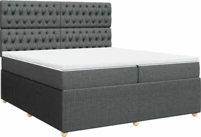 Produktbild von vidaXL Boxspringbett mit Matratze Dunkelgrau 200x200 cm Stoff