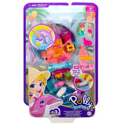 Produktbild von Polly Pocket Delfinstrand Schatulle mit 2 Puppen und 5 Überraschungen