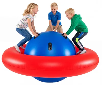 Produktbild von COSTWAY Aufblasbare Kuppelwippe, 223cm große Kinderwippe zum Rollen, Neigen, Klettern & Hüpfen mit 6 integrierten Griffen, Outdoor-Wippe für Kinder 5+