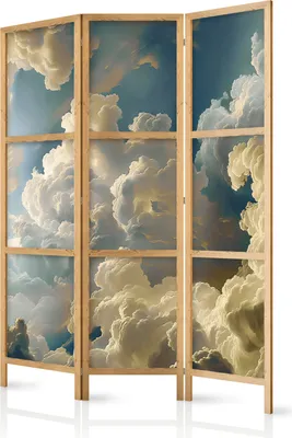 Produktbild von 3-teiliger Einseitiger Vlies Japanischer Paravent - Sun and Shadows: A Theatrical Display of Nature High Above the Earth 135x172 cm Muster b-H-10055-bh-a