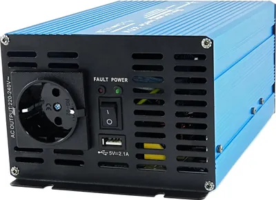 Produktbild von Spannungswandler 24V 230V Blau Reiner Sinus Wechselrichter: 600 W