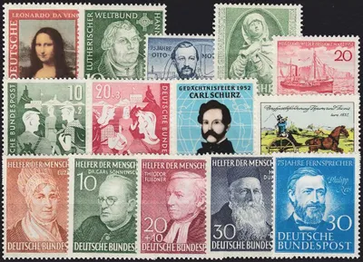 Produktbild von BRD Bund Jahrgang 1952 postfrisch ** komplett Nr. 148-161