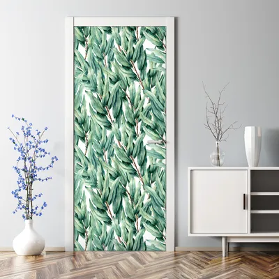 Produktbild von Dekorative Abnehmbarer Wandsticker Türtapete selbstklebend Klebefolie Exotische Blume 70 x 200 cm
