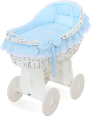Produktbild von Spädbarnssäng MY SWEET BABY aus Naturfaser Weiß mit Holzgestell und PREMIUM Matratze