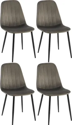 Produktbild von 4er Set Esszimmerstuhl HLO-CP33 Samt  anthrazit