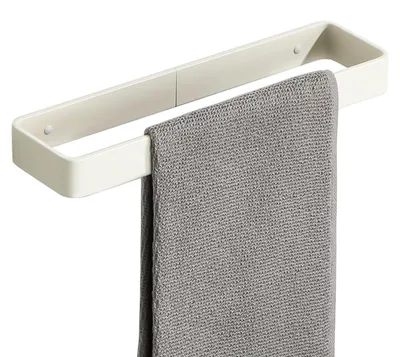 Image de Porte-serviettes adhésif, blanc, 30 cm, en aluminium