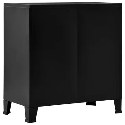 Obrázek produktu pro Industriální úložná skříň černá 75 x 40 x 80 cm ocel