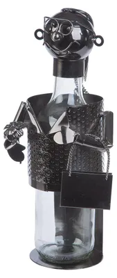 Produktbild von Gilde Flaschenhalter, "Oma", Metall, silberfarben, VE 2, L. 12 cm, B. 14.5 cm, H. 29.5 cm 65061 4063387650615