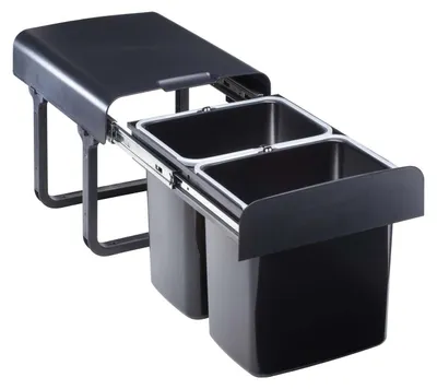 Produktbild von Ekotech EKKO.20 Abfallsammler Schwarz 2x16L ab 40cm Küchenschränke