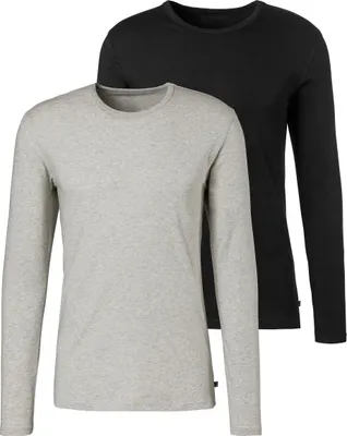 Produktbild von H.I.S. Langarmshirt grau-meliert, schwarz Größe XXL