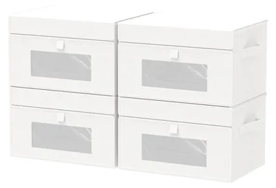 Obrázok produktu pre Sada 4 skladacích úložných boxov s priehľadnými oknami