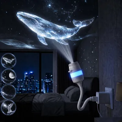 USB-Sternenprojektor mit 4 Glasscheiben, Ultra-HD, dimmbar, flexibel