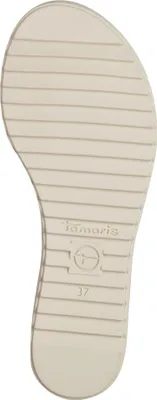 Produktbild von Tamaris Damen Sandale Sandalette mit T-Riemen und Keilabsatz 1-28102-42, Größe:39 EU, Farbe:Schwarz