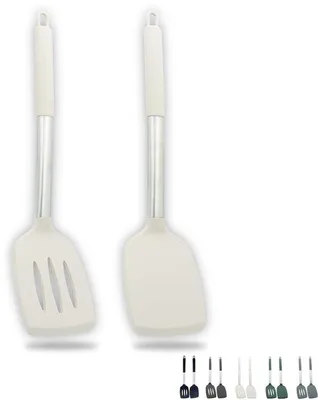 Obrázek produktu pro Sada Ibenzoa® obsahující 2 silikonové stěrky odolné vůči teplu (25 x 12 cm) – s nepřilnavým povrchem, bez BPA, s protiskluzovými rukojeťmi, vhodné do myčky, ideální pro vaření a pečení