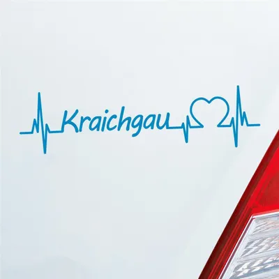 Produktbild von Auto Aufkleber Kraichgau Puls Herzschlag mit Ferien Region Motiv 19x5 cm Hellblau Sticker Heckscheibenaufkleber