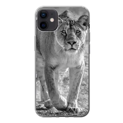 Produktbild von MuchoWow® Handyhülle Schutzhülle Hülle für iPhone 12 mini Löwe - Schwarz - Weiß Silikon Softcase Handy Hülle - Bild