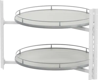 Produktbild von VS COR Wheel Pro Drehteller für Eckschrank Organizer - Rondell Küchenschrank drehbar 4/4-Kreis, KB 900mm, hellgrau/silber