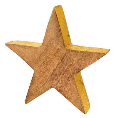 Produktbild von Riffelmacher Deko Holz Stern 20cm 70961 - Natur Gold