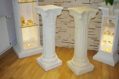 Produktbild von ANTIKES WOHNDESIGN Blumensäule AWD-BS-037 B:33cm H:100cm weiß-matt-antikfinish