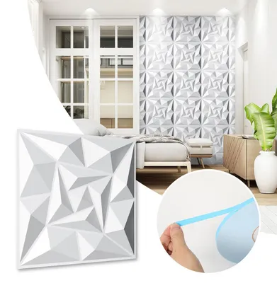 Produktbild von Peviasot 3D Wandpaneele Weiß 30*30cm Wirbel Struktur PVC Selbstklebende Innen Wandverkleidung