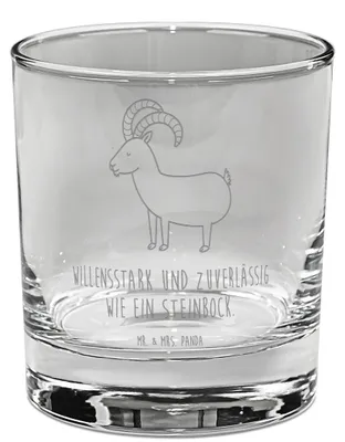 Produktbild von Mr. & Mrs. Panda Tumbler Sternzeichen Steinbock - Transparent - Geschenk, Geburtstag Dezember, Whiskyglas, Bock, Glas, Whisky, Steinböcke, Ziege, Whiskeyglas, Gravur