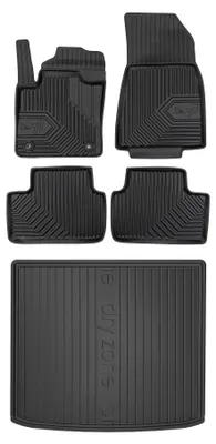 Produktbild von Gummimatten + Kofferraumwanne für Volvo XC40 Recharge 2020- (SUV, Standard-Kofferraum) – Schwarz, passgenau – Wielganizator